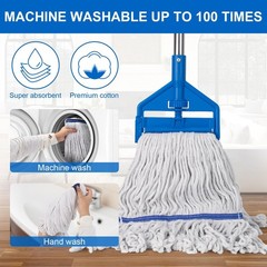 KeFanta Commercial Mop 60 inch Heavy Duty Industrial Wet Mops with Long Handl…