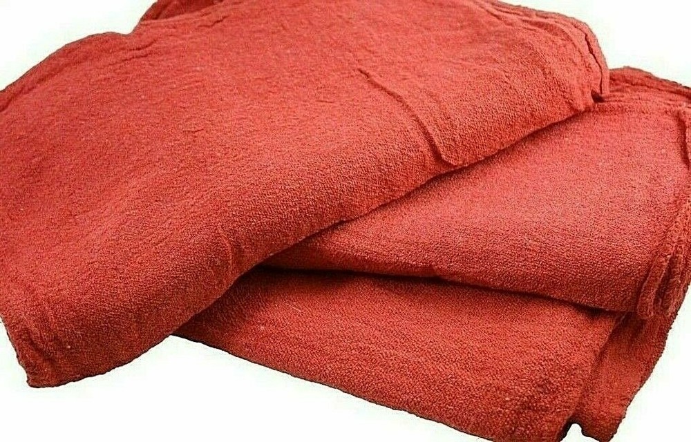 1000 PACK NEW INDUSTRIAL COMMERCIAL STANDARD RED SHOP CLEANING TOWEL RAGS