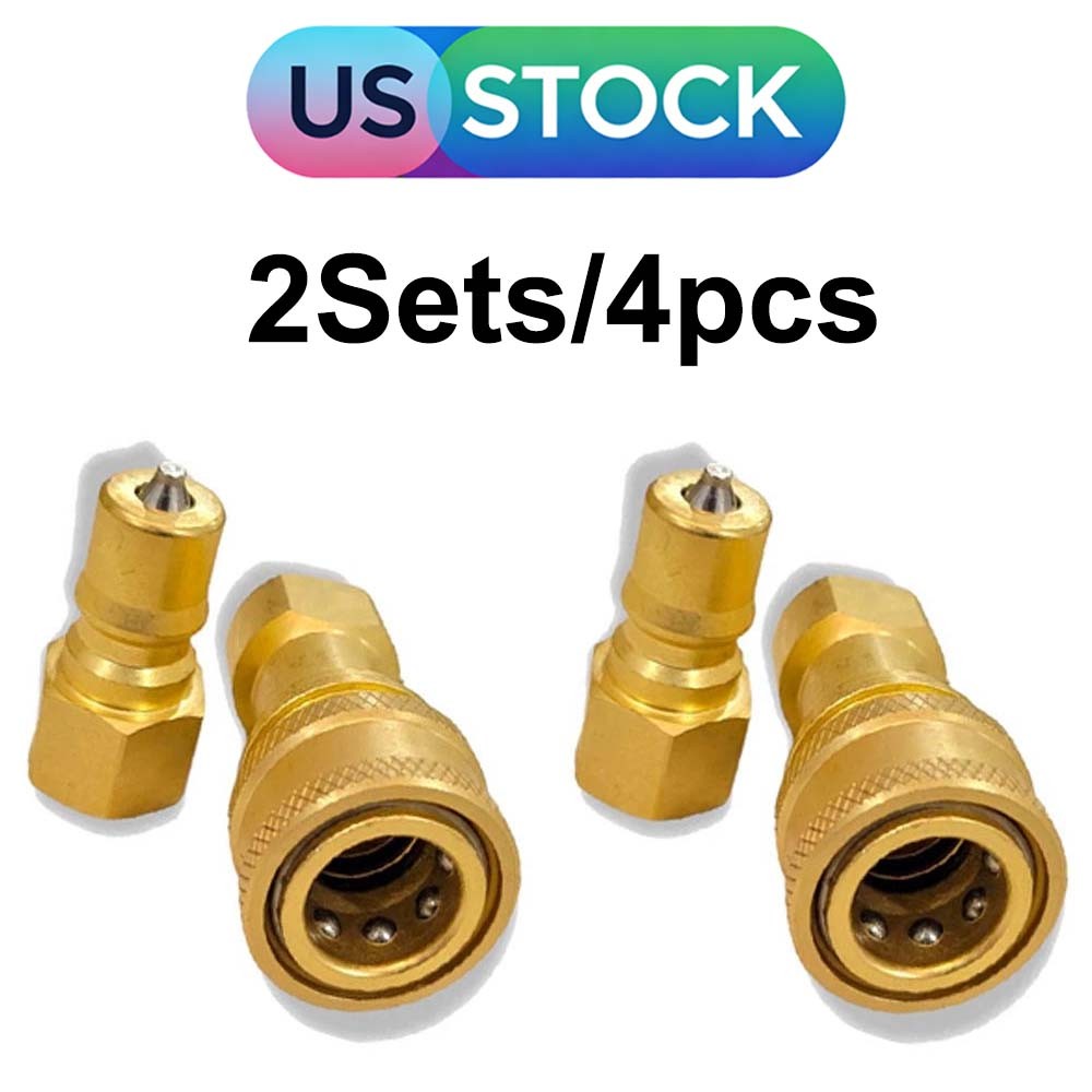 USA 2 Sets 1/4″ Brass Quick Disconnect Coupler Carpet Cleaning for Wands Hose #E
