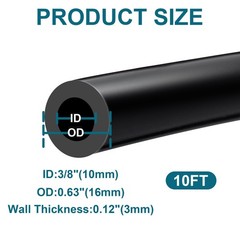 SDZONGES Vacuum Hose Automotive, 3/8″”(10mm) ID 3/8″(10mm)-10FT, Black