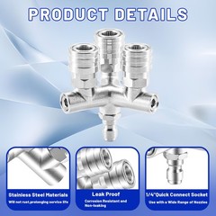 Triple Pressure Washer Nozzle, 3-in-1 Power Washer Tips, 3 Nozzles for Pressu…