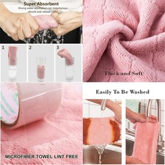 12 Pack Kitchen Towels Quick Dry Washcloths, Coral Velvet Small, Colorful