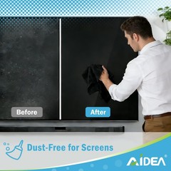 AIDEA Microfiber Cleaning Cloth Black 50PK, 11.5in.x11.5in.,