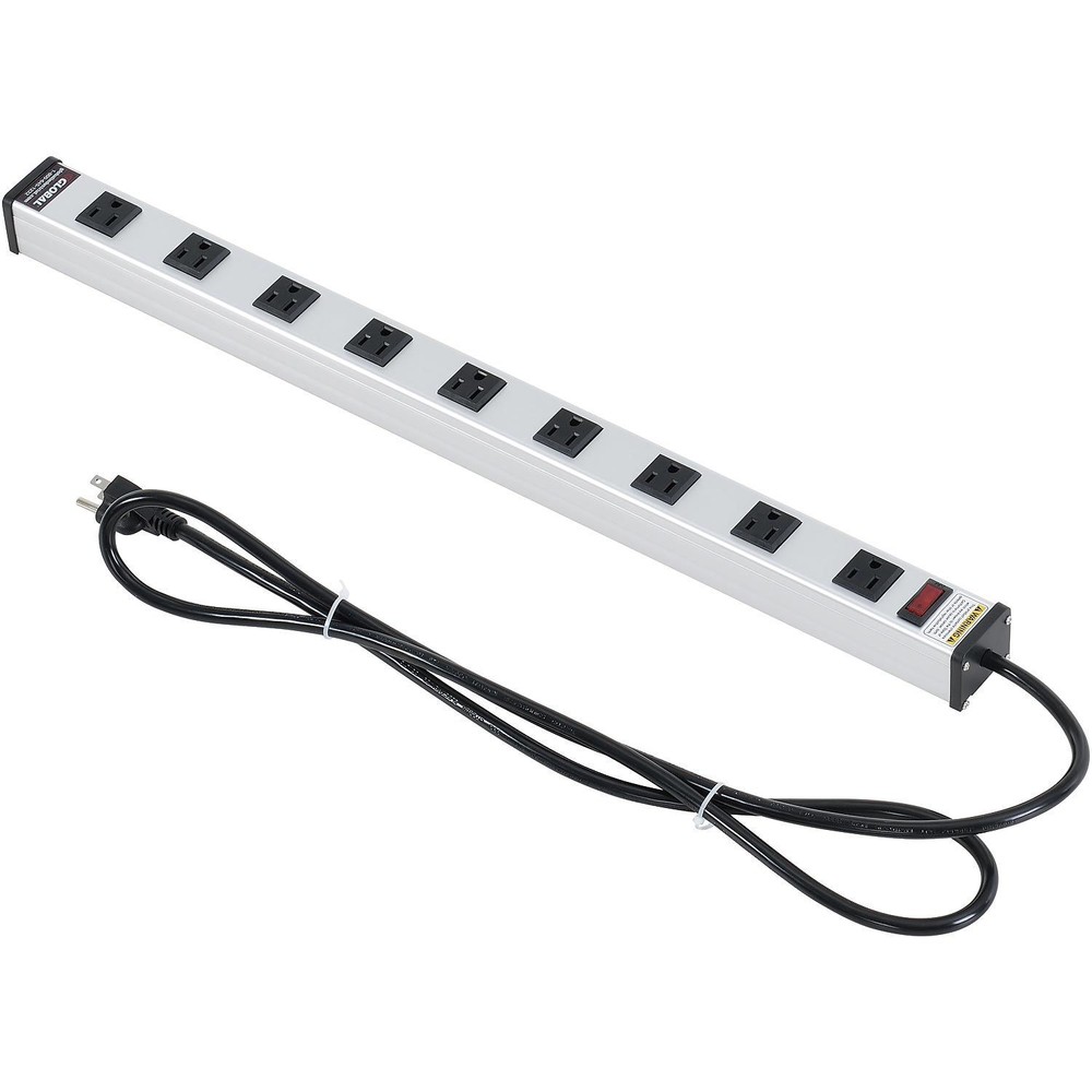 25″ 9 Outlet Aluminum Power Strip with 6-ft Cord ETL/cETL