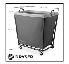 OPEN BOX – Commercial X-Large Rolling Canvas Bin Laundry Hamper on Wheels, Gray