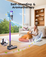 Powerffy Cordless Vacuum Cleaner 70Min/650W/55Kpa Self-Standing Vacuum Cleaners