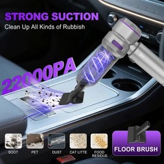 KedeeSparkle Handheld Car Vacuum Cordless, 22000PA Strong Silver Purple