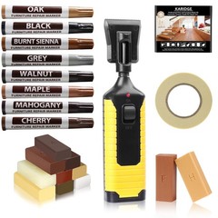 Laminate Vinyl Floor Repair Kit with Heat Pen, 11 Colors Hardwood Black