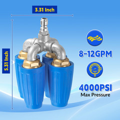 TasuoX 4-in-1 Turbo Nozzle Pressure Washer, Quadruple 8 Gallons, Blue