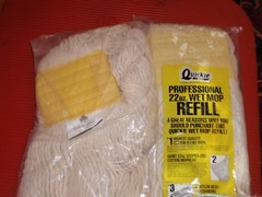 2 NEW PROFESSIONAL WET MOPS JANITORIAL SUPPLIES CLEANING QUICKIE 22 OZ. REFILL