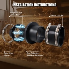 4 inch Magnets Dust Collection Adapter, Magnetic Collector Fittings…