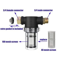 M MINGLE Garden Hose Filter for Pressure Washer inlet Water, Inline 1 pcs