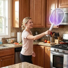 (2 Pack)Fly Bug Zapper Racket, Swatter Electric,USB-C Rechargeable Electric Fly