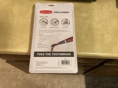 Rubbermaid 2057486 Reveal Power Scrubber – Red/White Bristles, Red Handle New