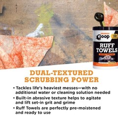GOOP Orange Heavy Duty Ruff Towels with Scrubbing 1 Count (Pack of 144)
