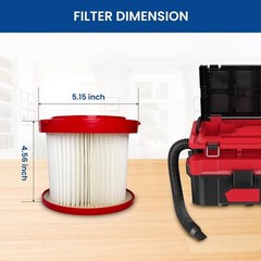 4 Pack Vacuum Filter Compatible With Milwaukee Shop Vac M18 Wet Dry 49-90-190…