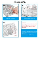 1-Pack Silver Live Animal Cage Trap Folding Humane Cat Trap For Mouse 14 x 5 x 6