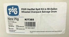 NEW PIG KIT365 HAZMAT SPILL KIT IN 50-GALLON WHEELED DRUM ACIDS BASES & UNKNOWN