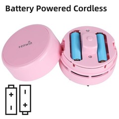 tenwin Mini Vacuum Cleaner, Portable Desktop Cordless, Handheld Pink