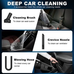 DRECELL Car Vacuum, Portable Vacuum Cleaner with 7000PA Suction, DC Black