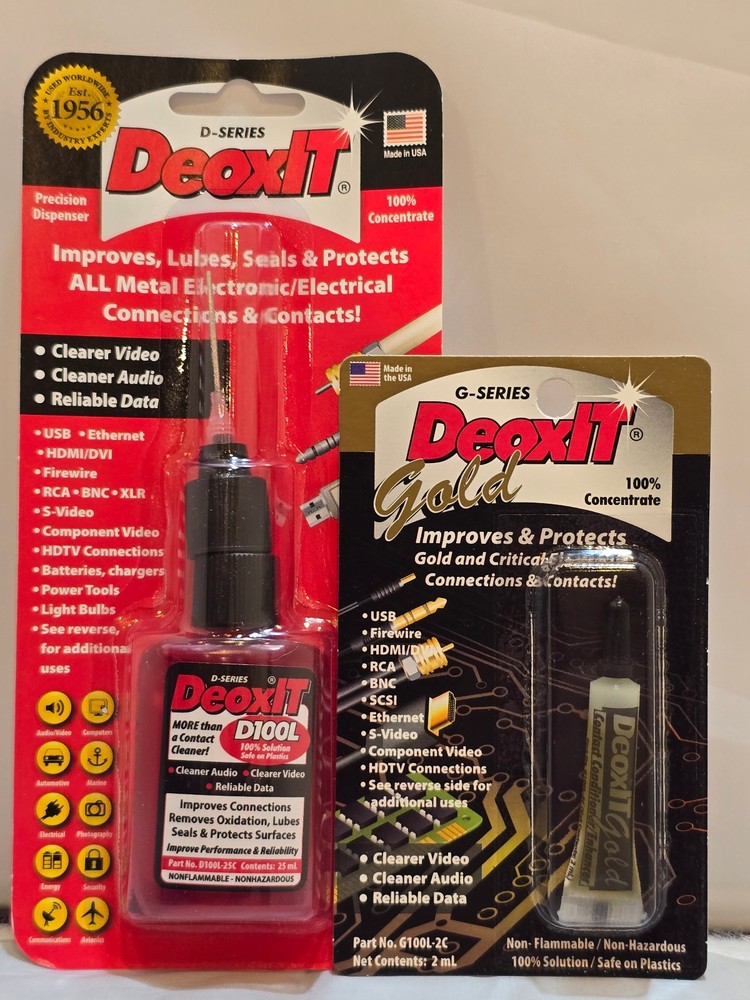 CAIG DeoxIT Liquid D100L-25C 100% solution w/needle applicator, 2mL DeoxIT Gold