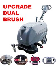 Dual Brush18″Walk Behind Floor Fordable Portable Scrubber2x45AH Battery Powered