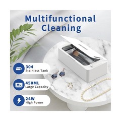 DK SONIC 450ML Ultrasonic Cleaner,24W Household Ultrasonic Jewelry Cleaner wi…