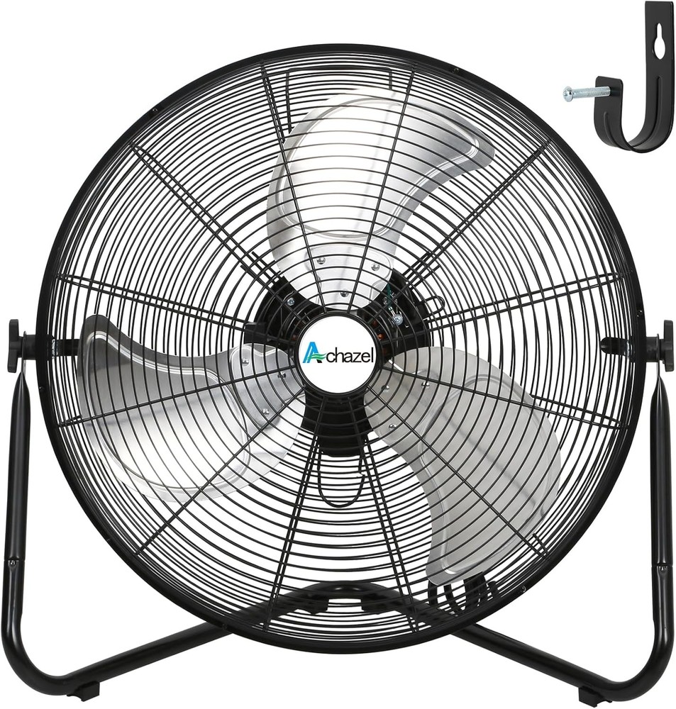 20″ High Velocity Floor Fan, 3 Speed 5200 CFM Metal Industrial Floor Fan