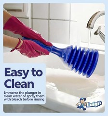 Luigi’s Small Blue Sink Plunger Large Bellows Drain Clog Remover