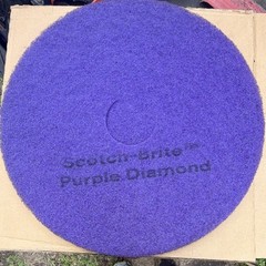 QTY 5: Scotch-Brite Purple Diamond Floor Pad Plus 17in Round Polishing pads