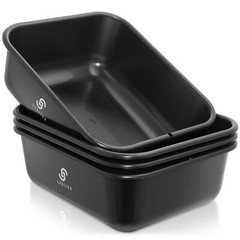 4-Pk Commercial Bus Box/Utility Tub – Plastic Storage Bin Dish Basin, 11L Blk