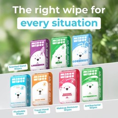 Impossibly Compact Travel Flushable Wipes – 99.5% Water 6 Count (Pack of 8)