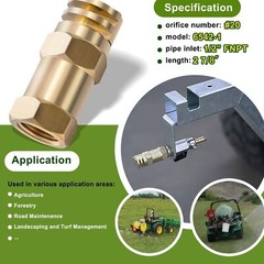Boomless Spray Nozzle 1/2″ FPT #20 Orifices (90° & 180° Caps) @ 40 PSI 5.9 GPM