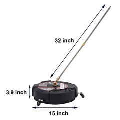 Tool Daily 15 Inch Pressure Washer Surface Cleaner with 3 15 Inch, Black