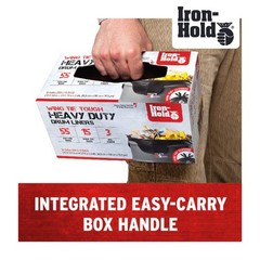 Iron-Hold Contractor Trash Bags – 55 Gallon 15 Bags Wing Tie Closure 3 Mil