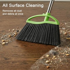 Soft Bristles Green Angle Broom with Long Handle Indoor Sweeping
