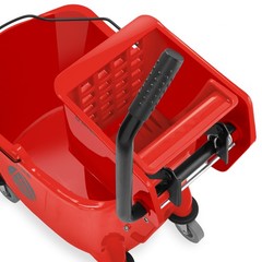 33 Quart Commercial Mop Bucket with Side Press Wringer, Red