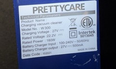PRETTYCARE W300 Cordless Handheld Bagless Vacuum Cleaner 22.2V