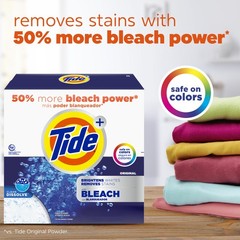 Tide Powder Laundry Detergent with Bleach, 129 Ounce (Pack of 1), white