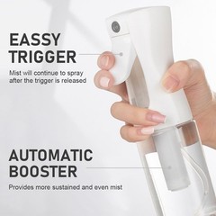 ELEMSY Spray Bottle For Hair (2 Pack 6.8 OZ) Continuous Mister White & Black