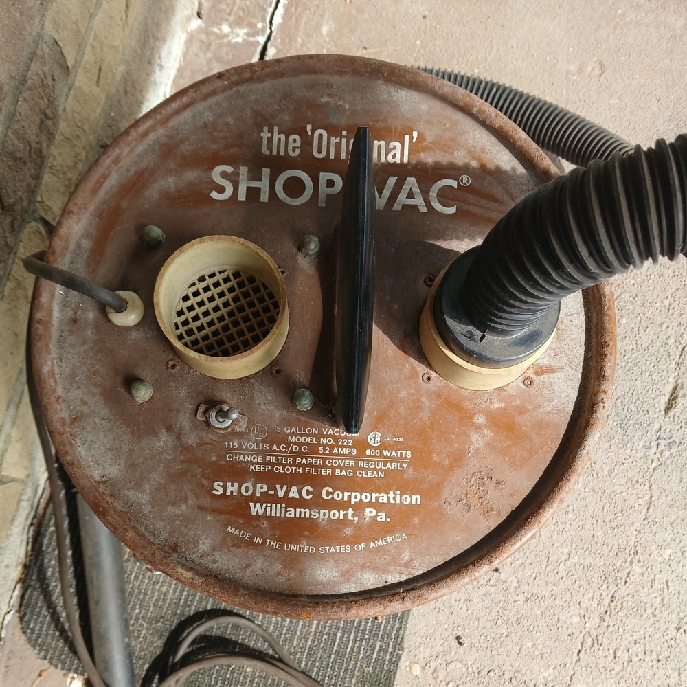 Vintage MCM TESTED & WORKING Shop-Vac Wet/Dry Model 222- Metal Can Made in USA