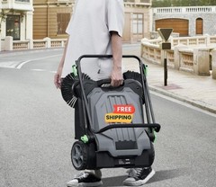 Barredora Manual 25.6” Depósito 5 Gal Mango Ajustable Patio Garaje Jardín,Nuevo