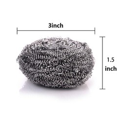 KTOJOY 6 Pack Stainless Steel Wool Scrubber, Scrubbing Scouring 3*1.4, Silver