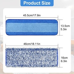 4 Pack Microfiber Cleaning Pad for Bona Mop Replacement Pads, 2+2blue