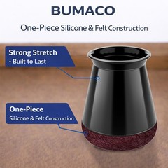 BUMACO Chair Leg Floor Protectors Universal XS, Black-20 Pcs