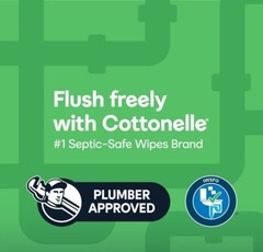 Cottonelle GentlePlus Flushable Wipes, 4 Flip-Top Packs, 42 Wipes per Pack