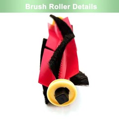 3 Pack Roborock Main Brushes Replacement Parts – 3 Pack, Red, Yellow, Black