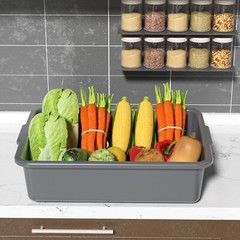 Kekow 12-Pack 13 L Commercial Bus Tubs/Bus Box, Gray Large Plastic Tote Box