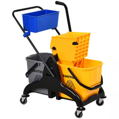 6.9-Gallon Mop Water Bucket Wringer Cart with Easy to Use Side Press Wringer, Sm