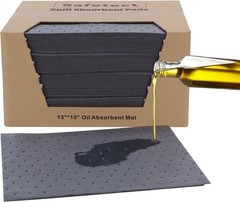 100 Pcs Oil Absorbent Pads-10″x13″ Oil Spill Mats for Garage,Workshop&Auto Rep..